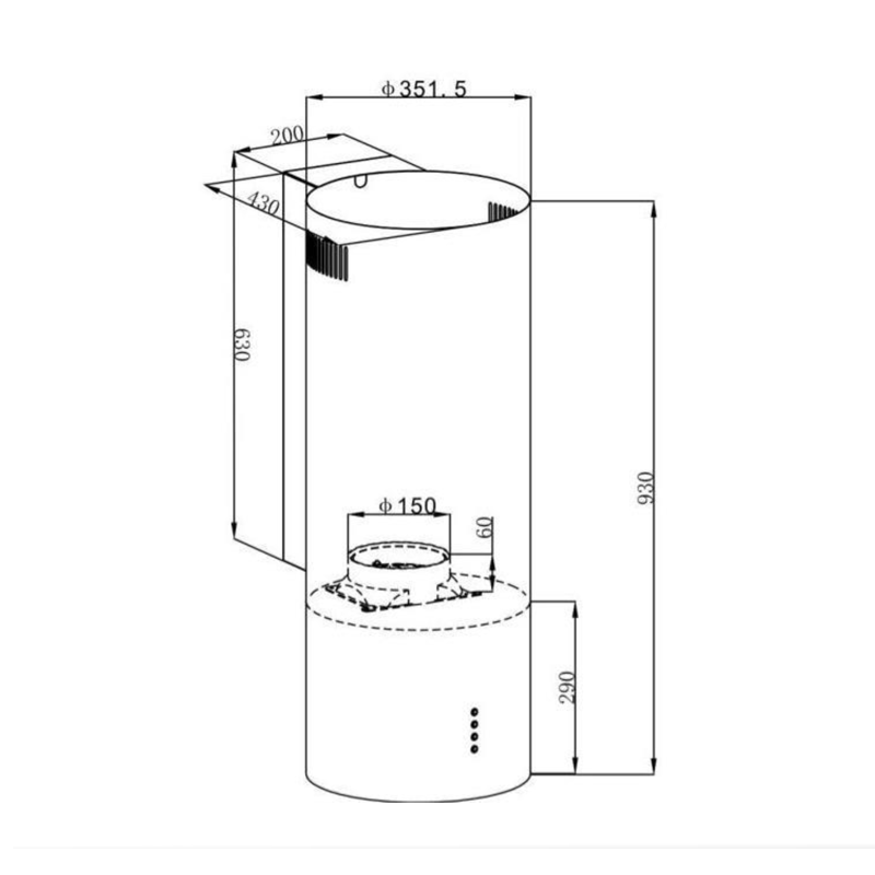 Кухонная вытяжка HOMSair ART 1050WL 35 ЧЕРНЫЙ - фото2