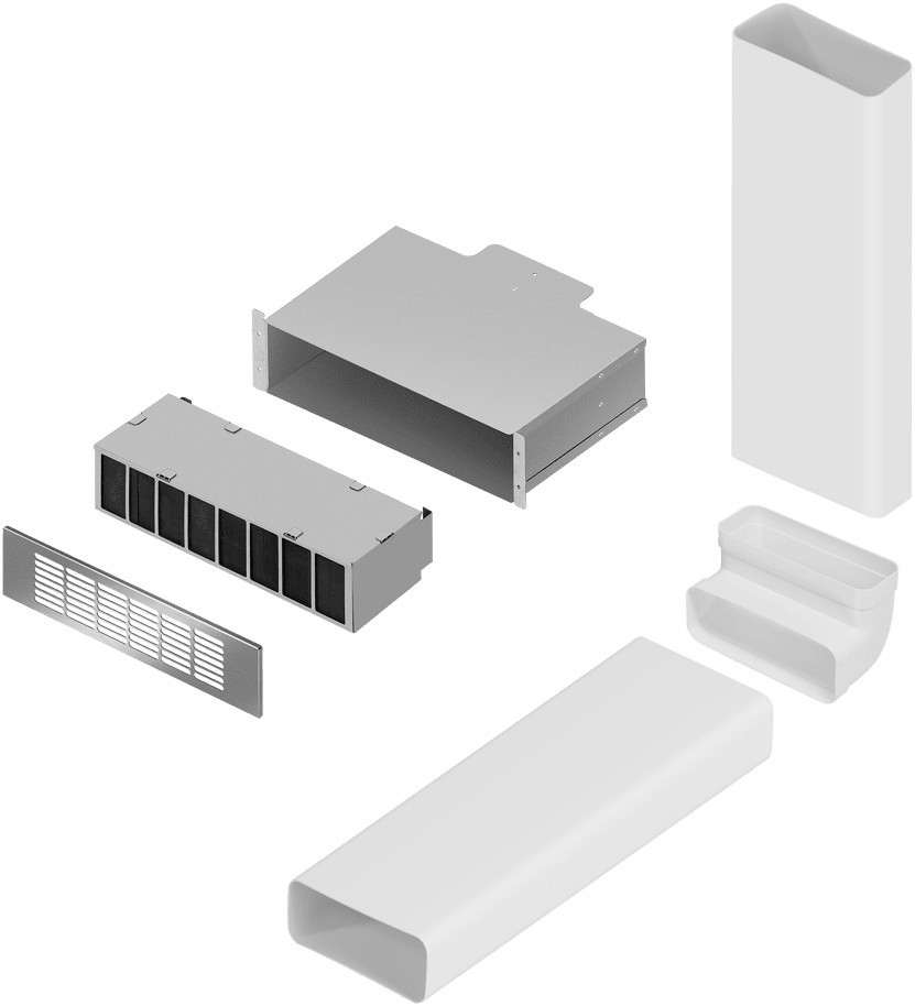 Комплект воздуховодов MAUNFELD MIDS834 с фильтром CF314MW (для MIHC834SF2BK) - фото